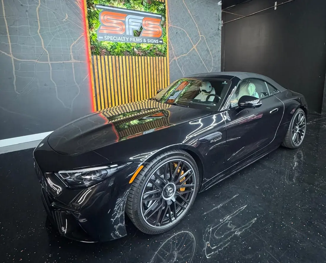 Mercedes-AMG SL finished in LUXE Gloss Is Boss clear paint protection film at SFS Bay Area, San Jose